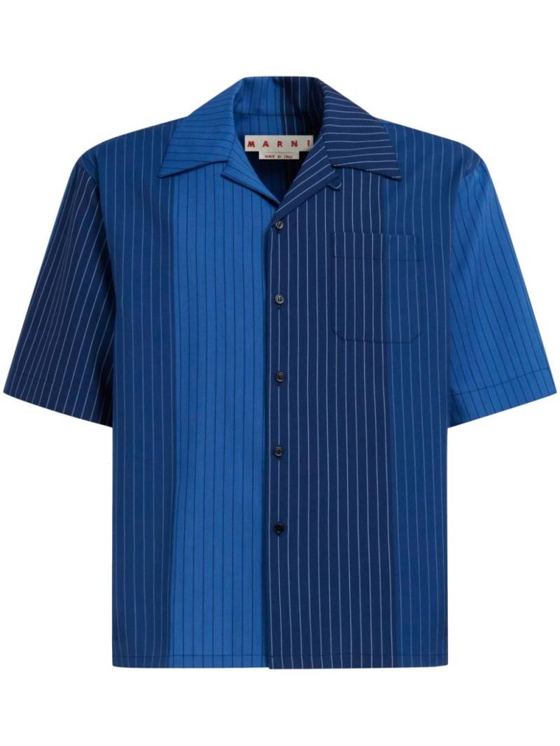 Marni colour-block striped virgin wool shirt - Blue von Marni