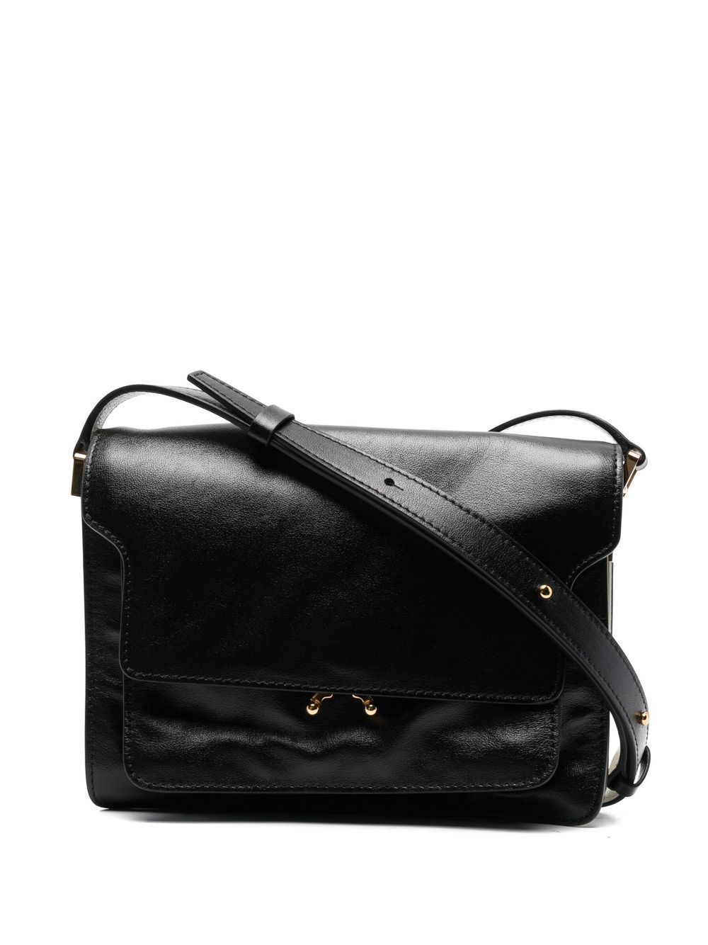 Marni Trunk leather crossbody bag - Black von Marni