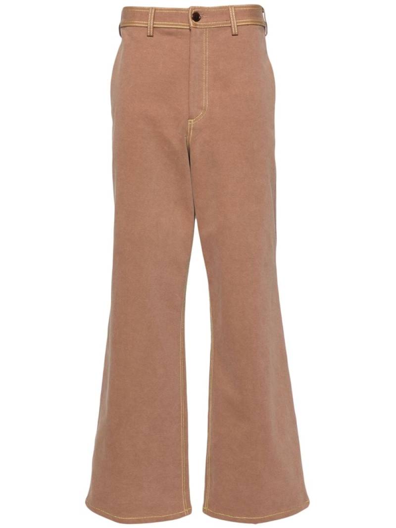 Marni contrast-stitching straight-leg trousers - Brown von Marni