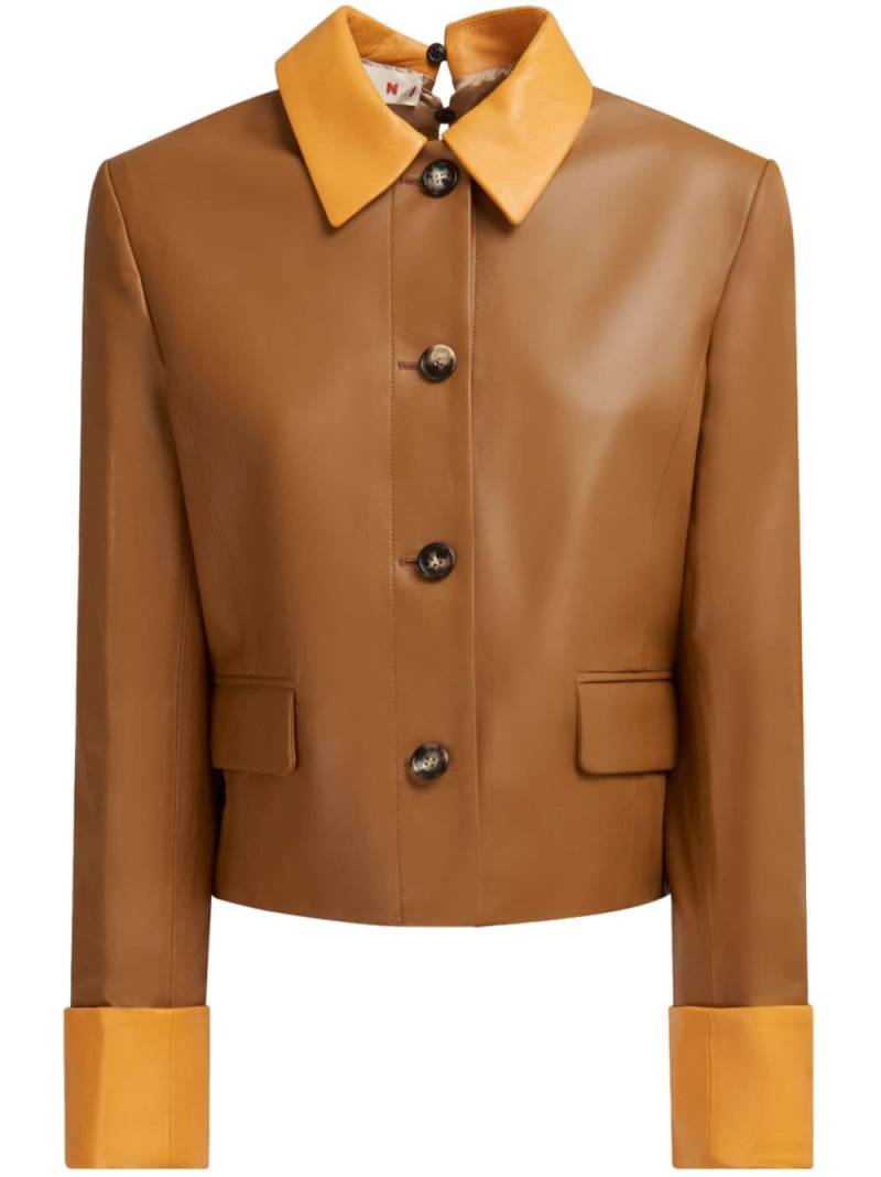 Marni contrasting cuffs jacket - Brown von Marni