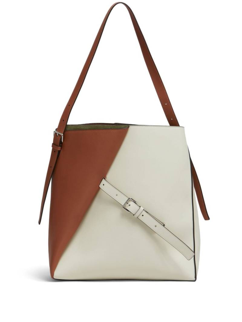 Marni contrasting leather tote bag - Brown von Marni