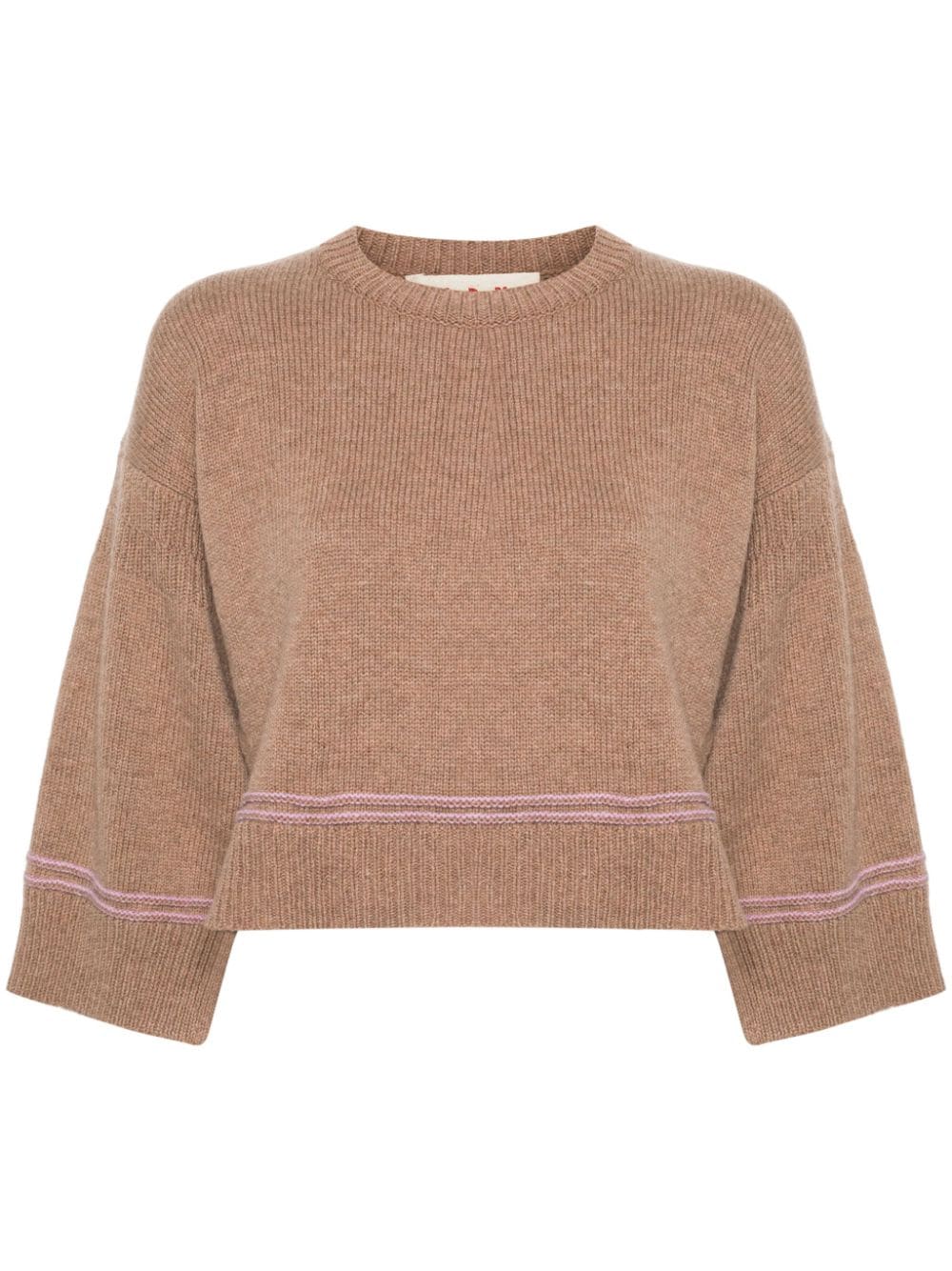 Marni contrasting-trim virgin wool jumper - Brown von Marni