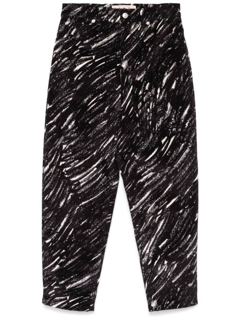 Marni crayon-print trousers - Black von Marni