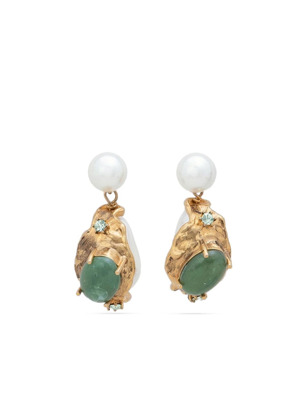 Marni crystal-embellished drop earrings - White von Marni