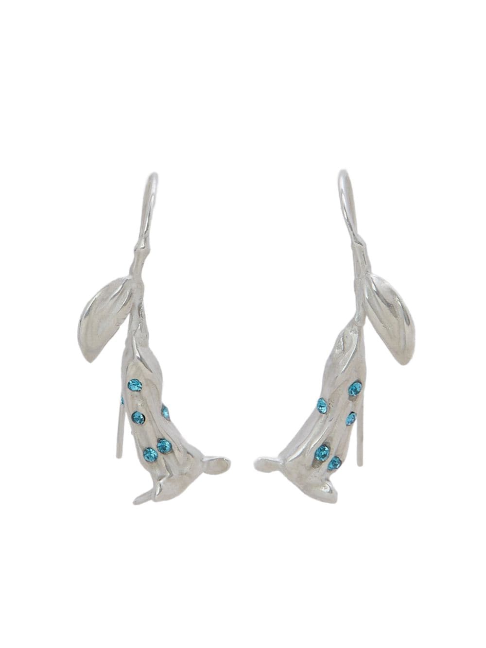 Marni crystal-embellished flower drop earrings - Blue von Marni