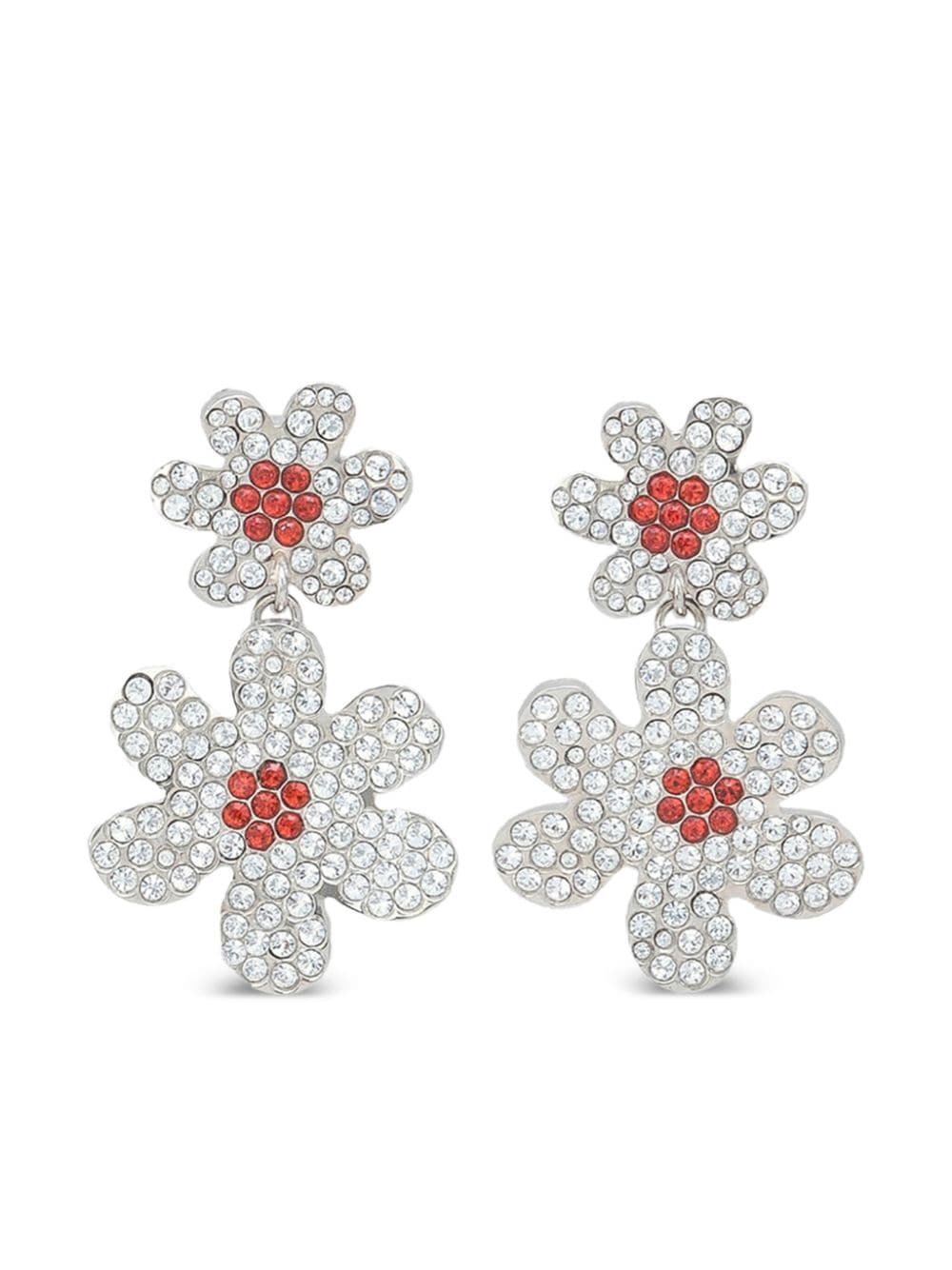 Marni crystal-flower drop earrings - White von Marni