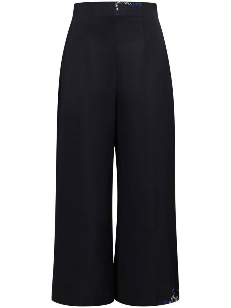 Marni decorative-stitching cropped trousers - Blue von Marni