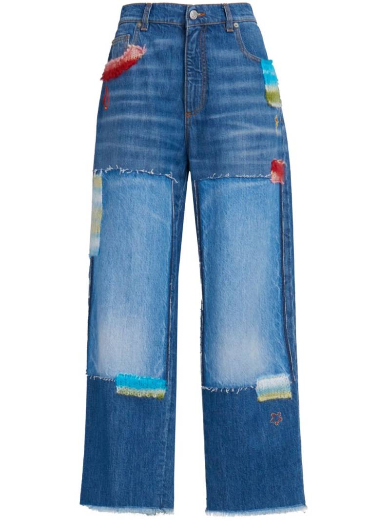 Marni denim-patchwork straight-leg jeans - Blue von Marni