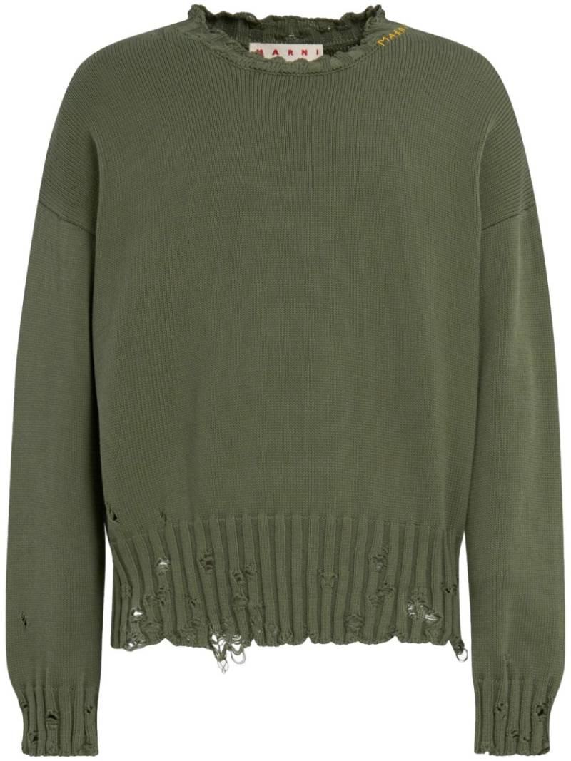 Marni distressed-finish knit jumper - Green von Marni