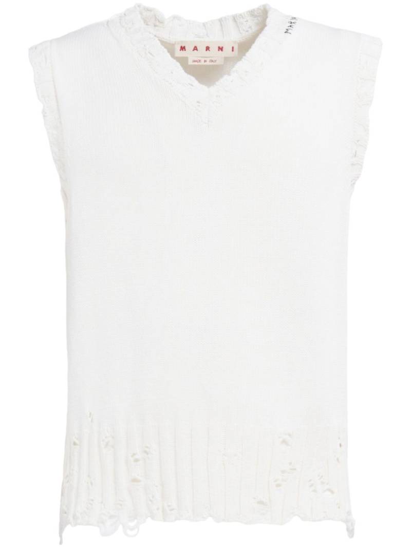 Marni distressed sweater vest - White von Marni