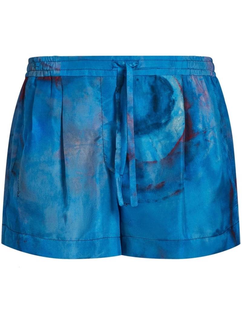 Marni drawstring-waist silk shorts - Blue von Marni