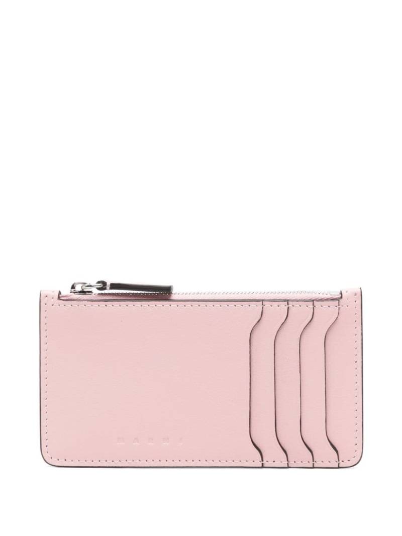 Marni embossed-logo card holder - Pink von Marni