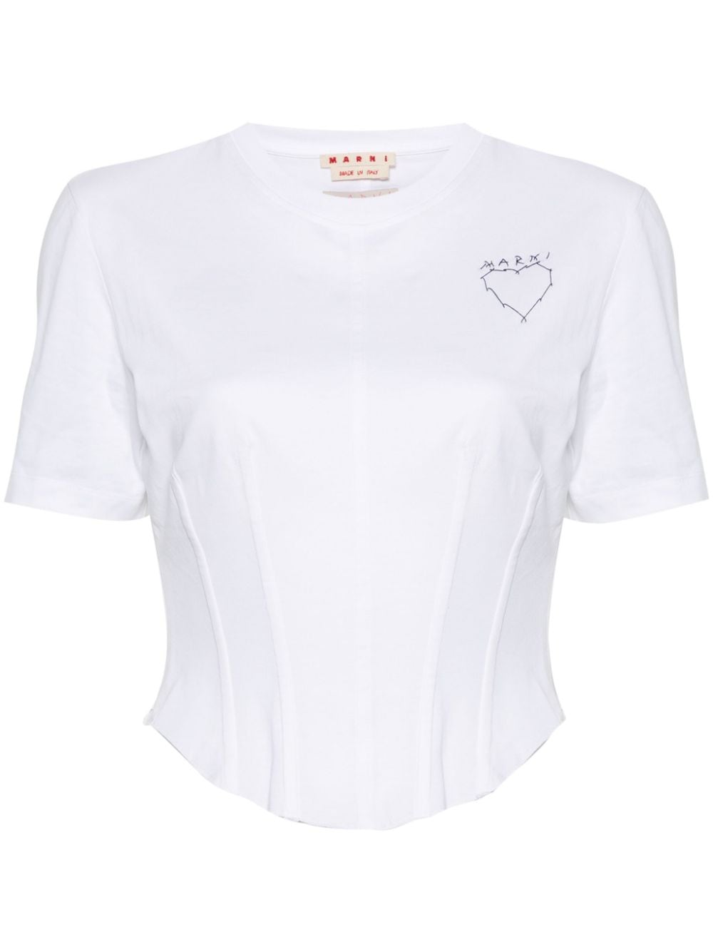 Marni embroidered-logo T-shirt - White von Marni