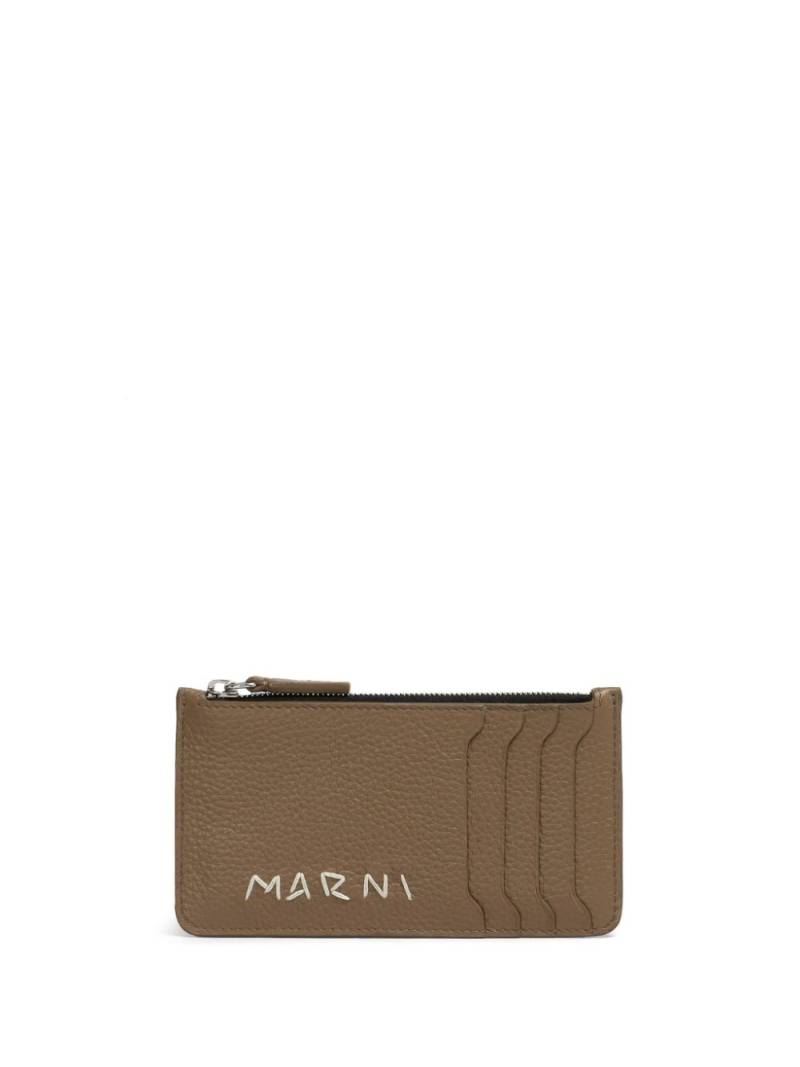 Marni embroidered-logo cardholder - Neutrals von Marni