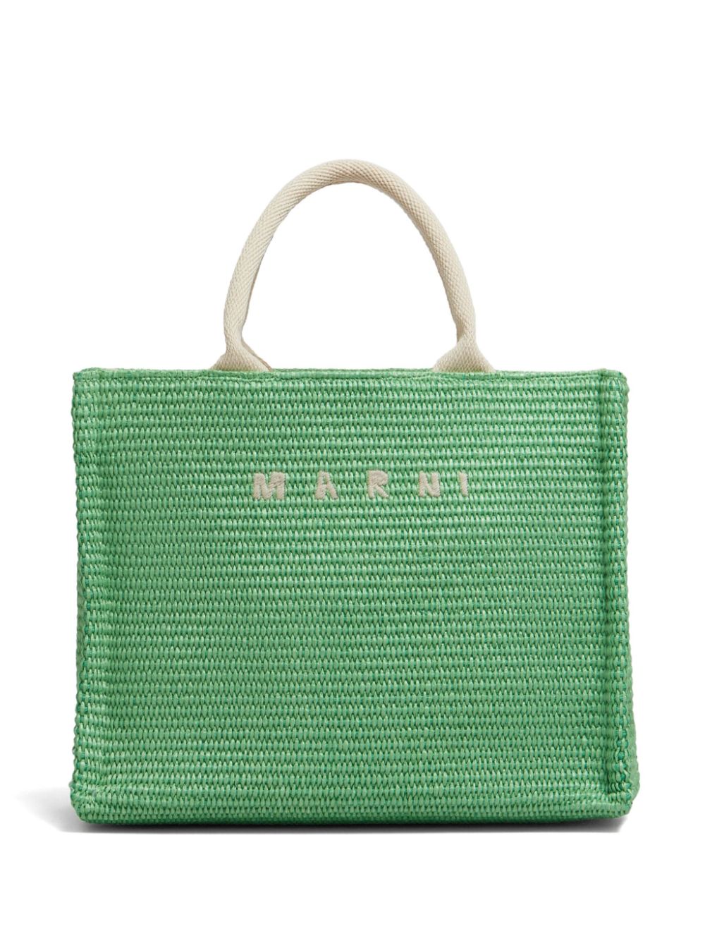 Marni embroidered logo tote bag - Green von Marni