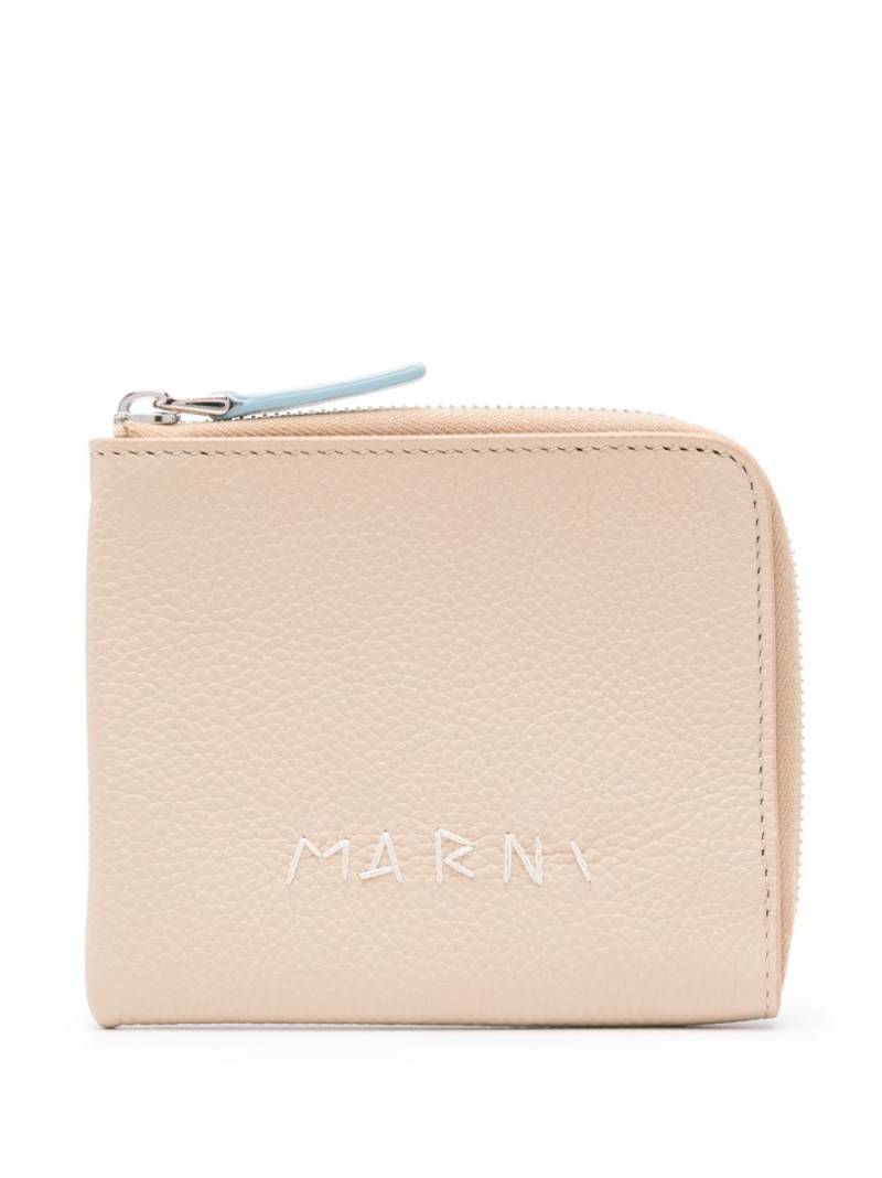 Marni embroidered-logo wallet - Neutrals von Marni