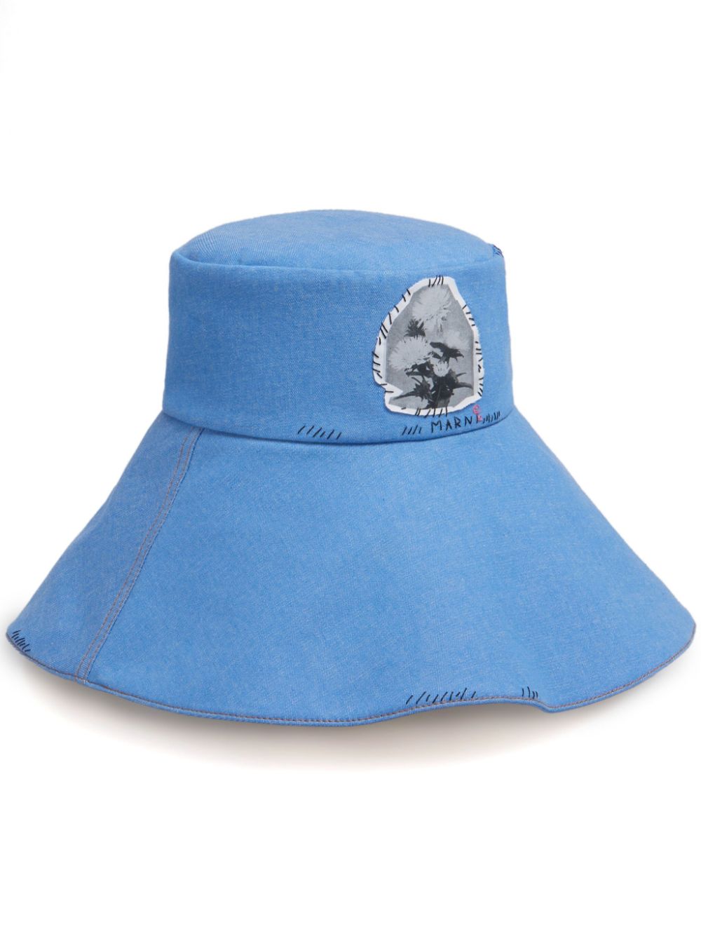 Marni floral-appliqué bucket hat - Blue von Marni