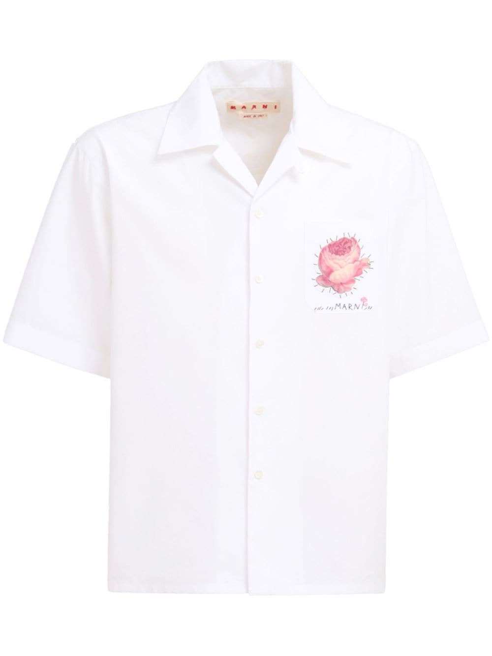 Marni floral-appliqué cotton shirt - White von Marni