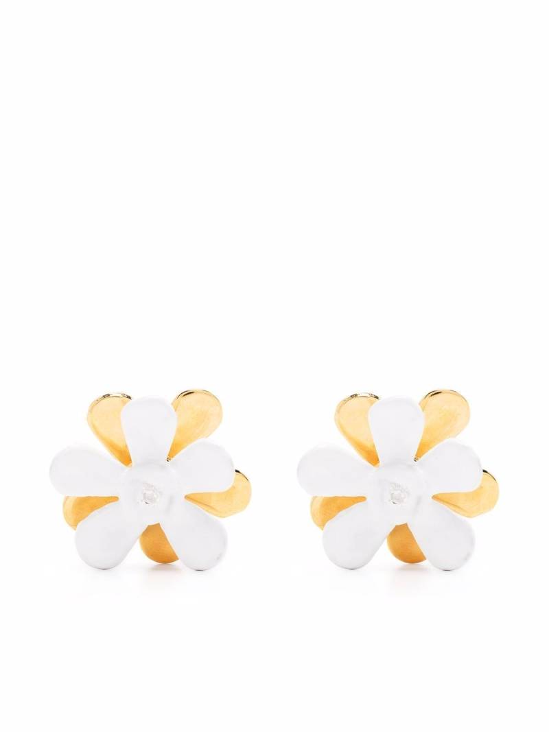 Marni floral appliqué stud earrings - White von Marni