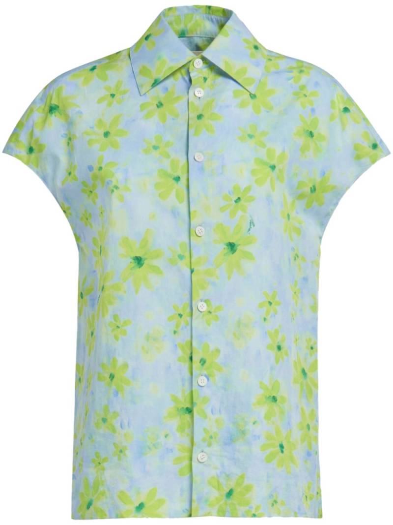 Marni floral-print cotton shirt - Blue von Marni