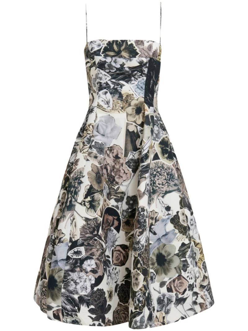 Marni floral-print flared midi dress - Neutrals von Marni