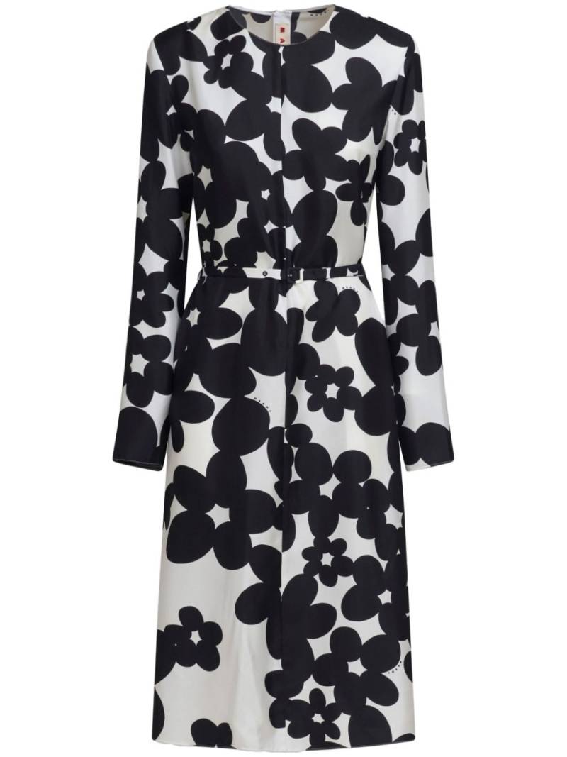 Marni floral-print midi dress - Black von Marni