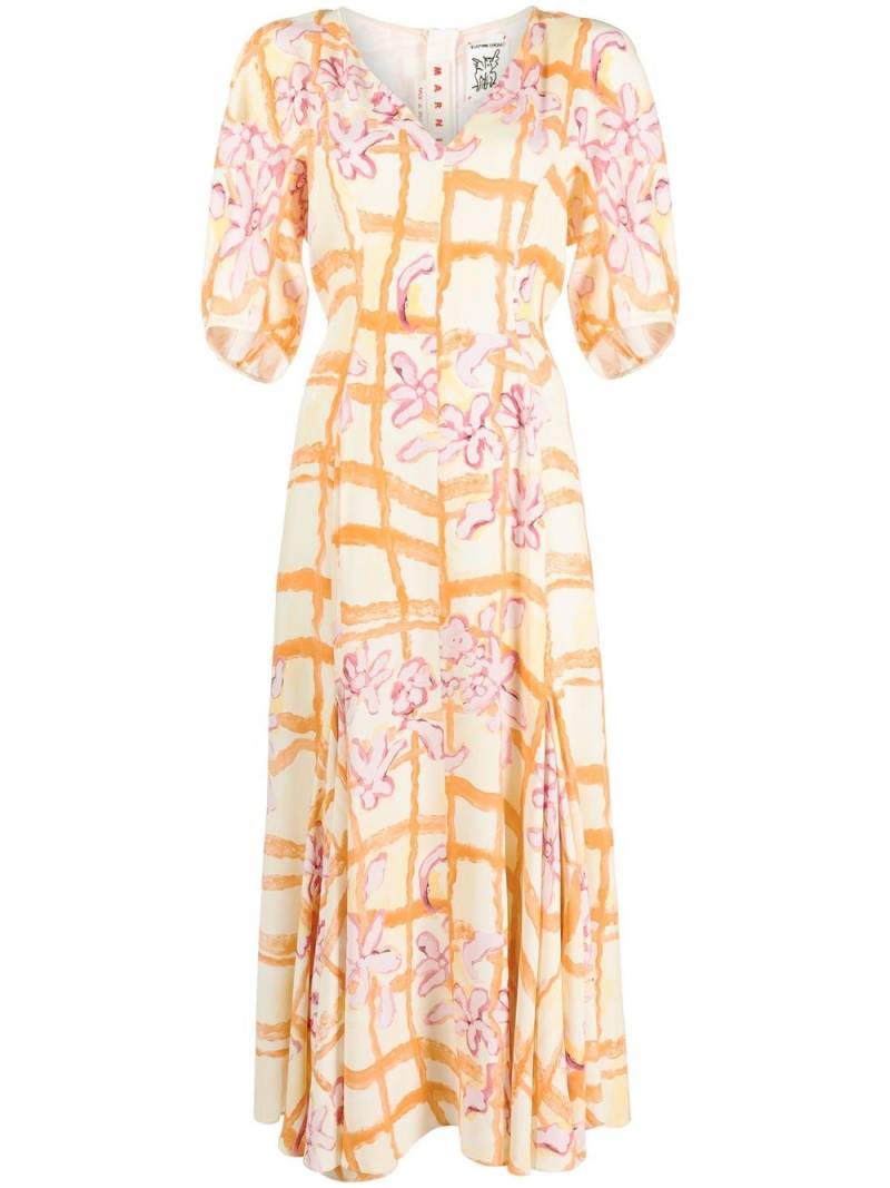 Marni graphic-print dress - Yellow von Marni