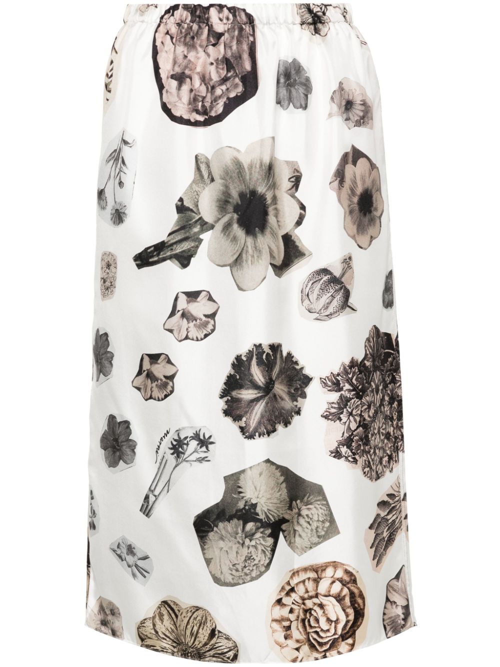 Marni floral-print silk skirt - White von Marni