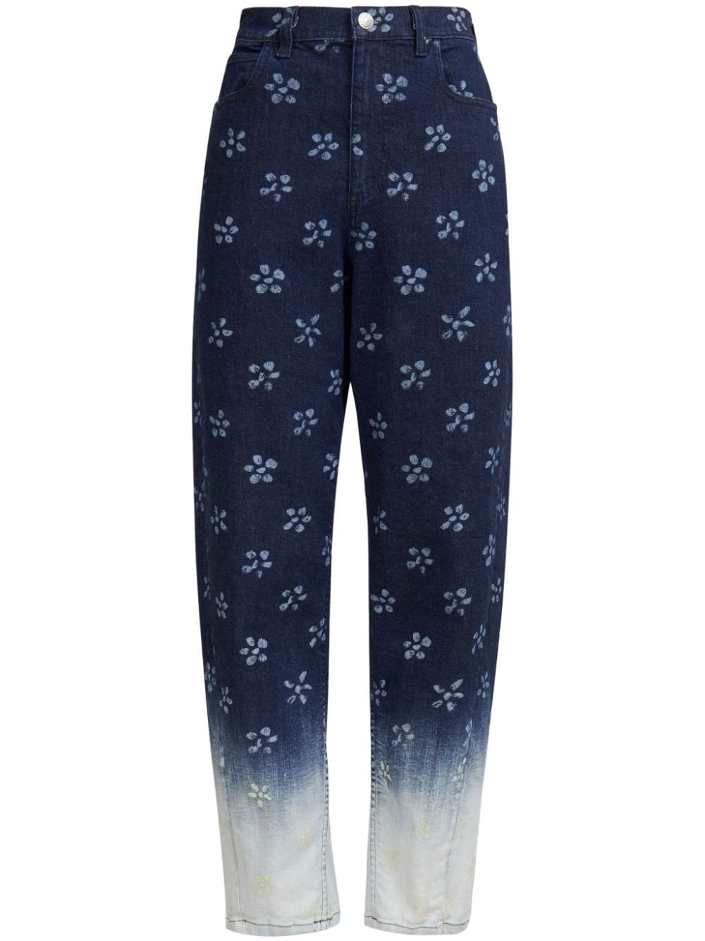 Marni floral-print straight-leg jeans - Blue von Marni