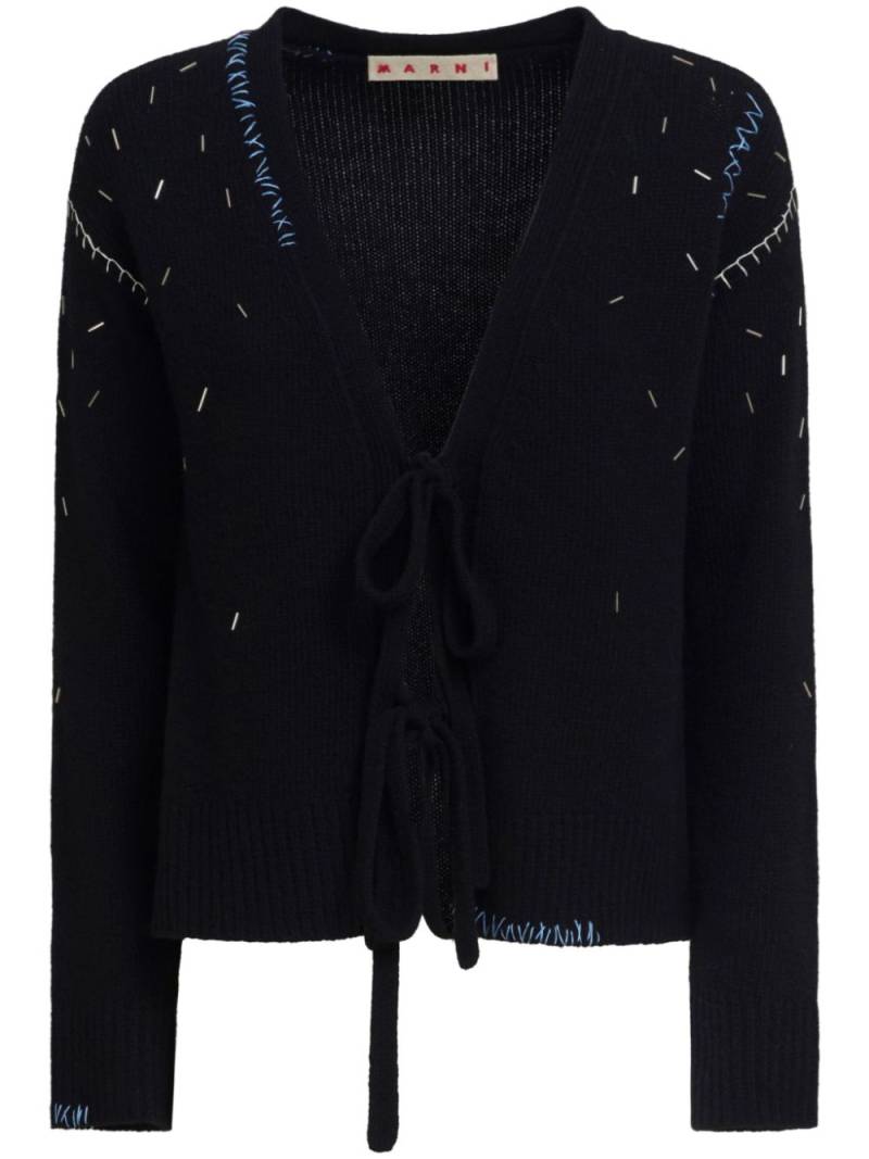 Marni front-tie fastening cardigan - Black von Marni