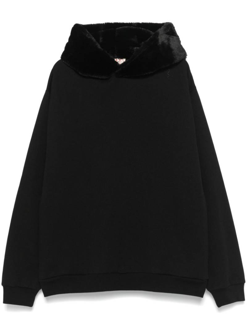 Marni fur-hood sweatshirt - Black von Marni