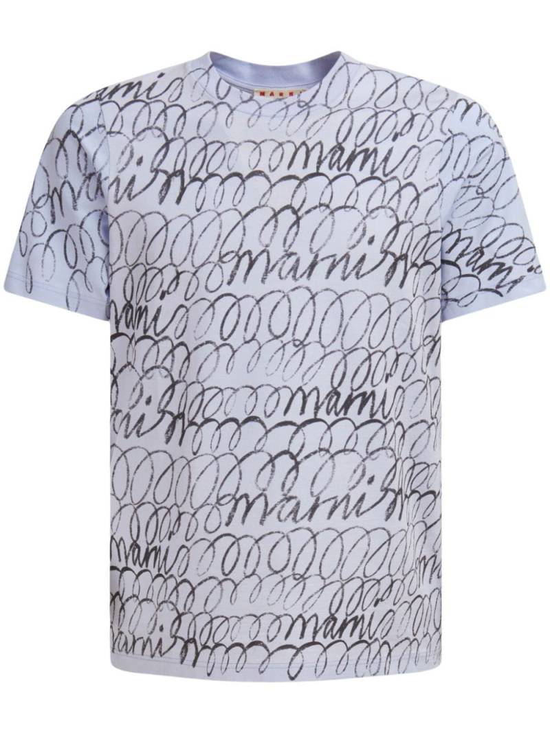 Marni graphic-print cotton T-shirt - Blue von Marni