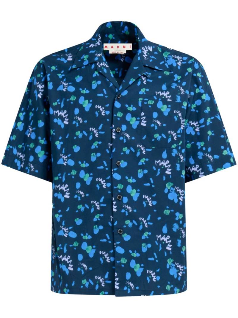 Marni graphic-print cotton shirt - Blue von Marni