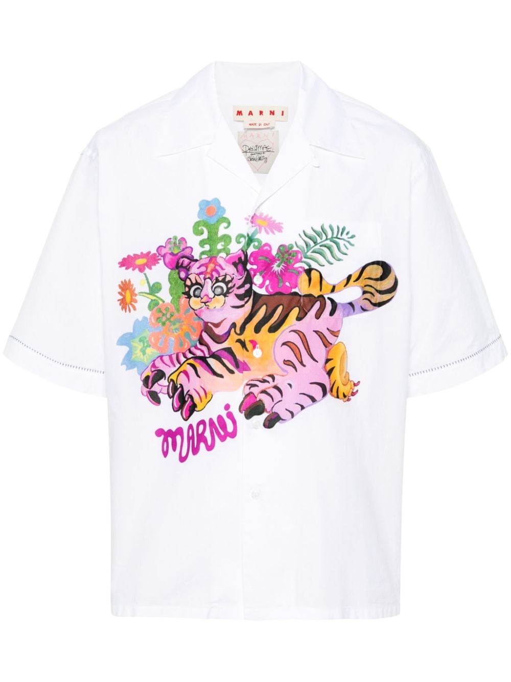 Marni graphic-print poplin shirt - White von Marni