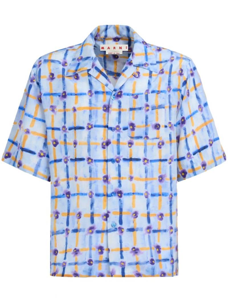 Marni graphic-print silk shirt - Blue von Marni