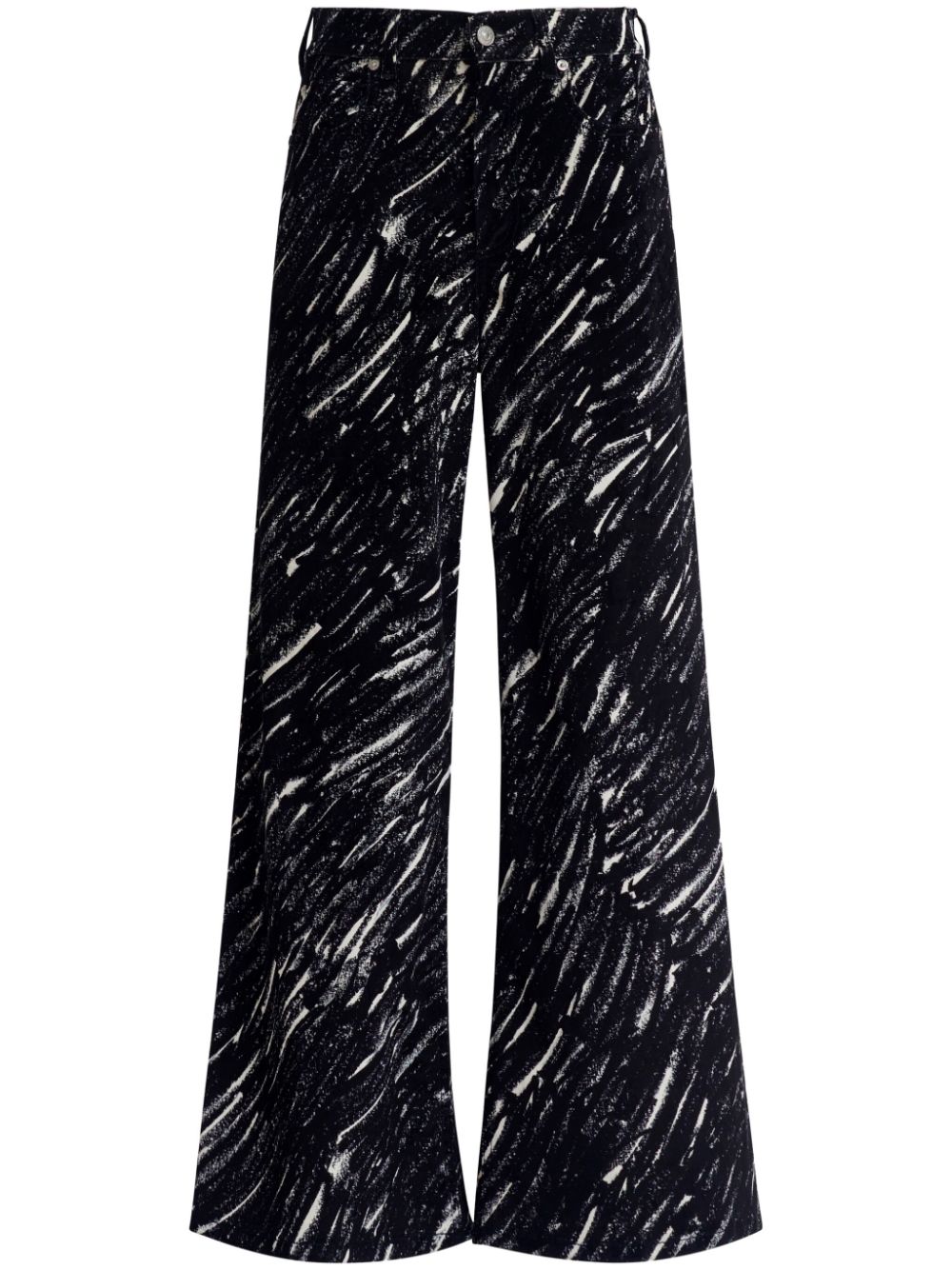 Marni graphic-print wide-leg trousers - Black von Marni