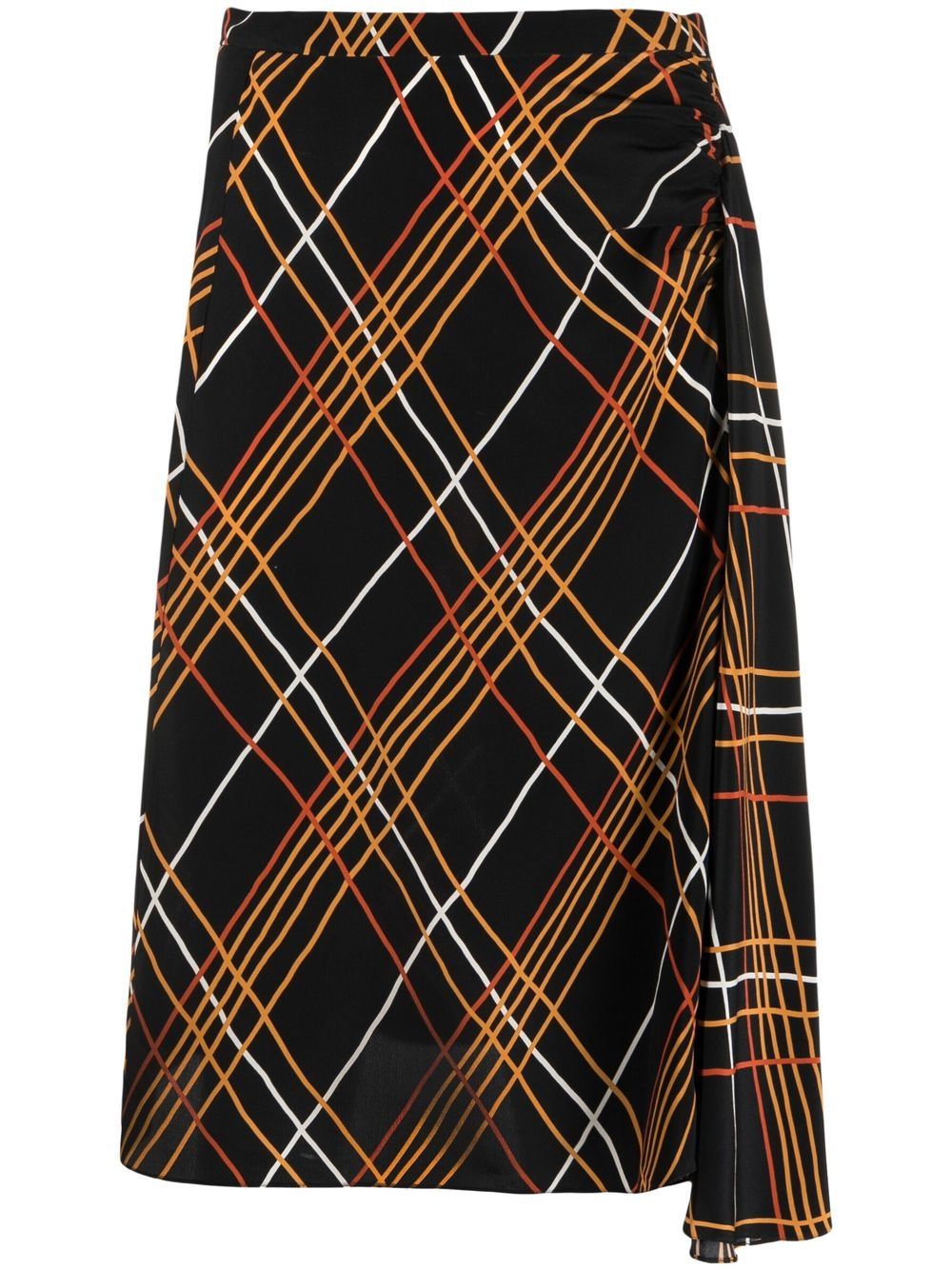 Marni grid-pattern silk skirt - Black von Marni