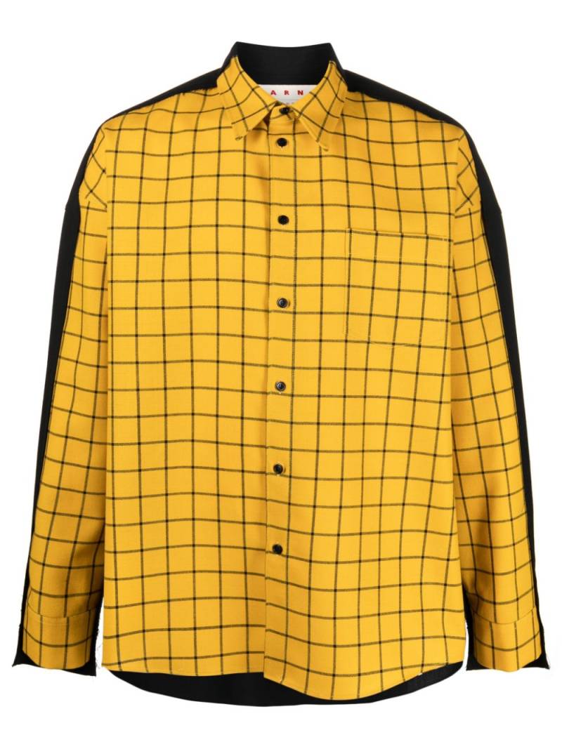 Marni grid-pattern virgin wool shirt - Yellow von Marni