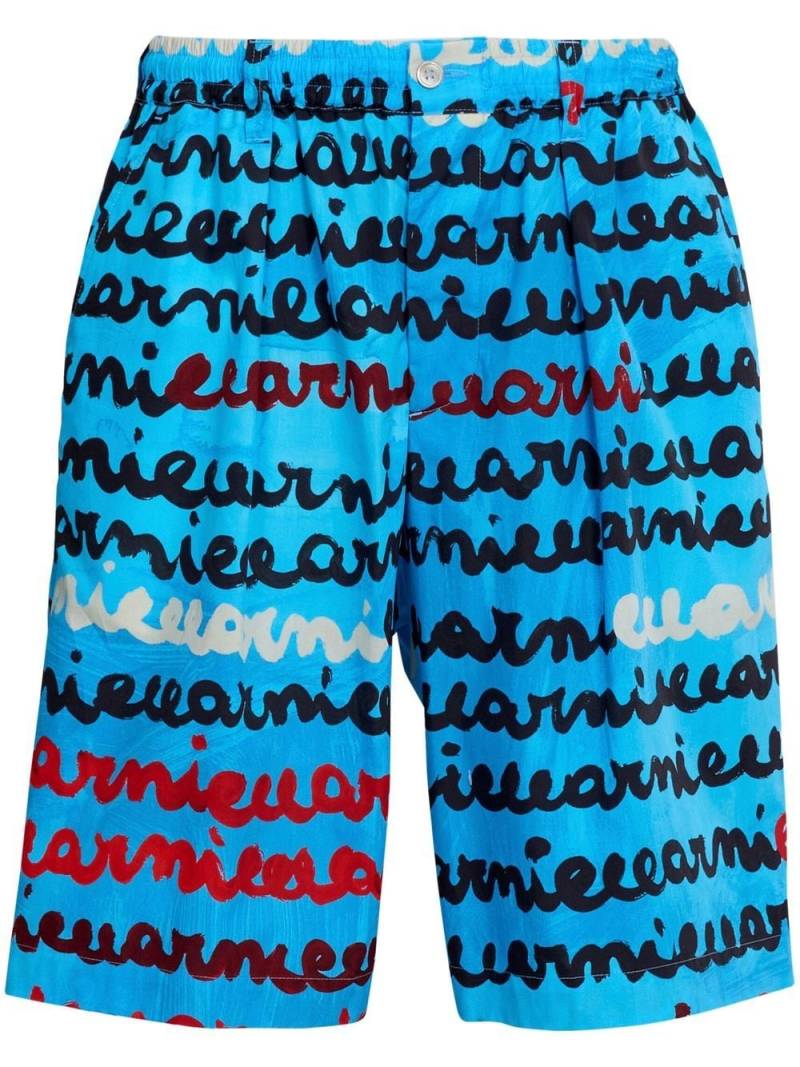 Marni handwriting-print shorts - Blue von Marni