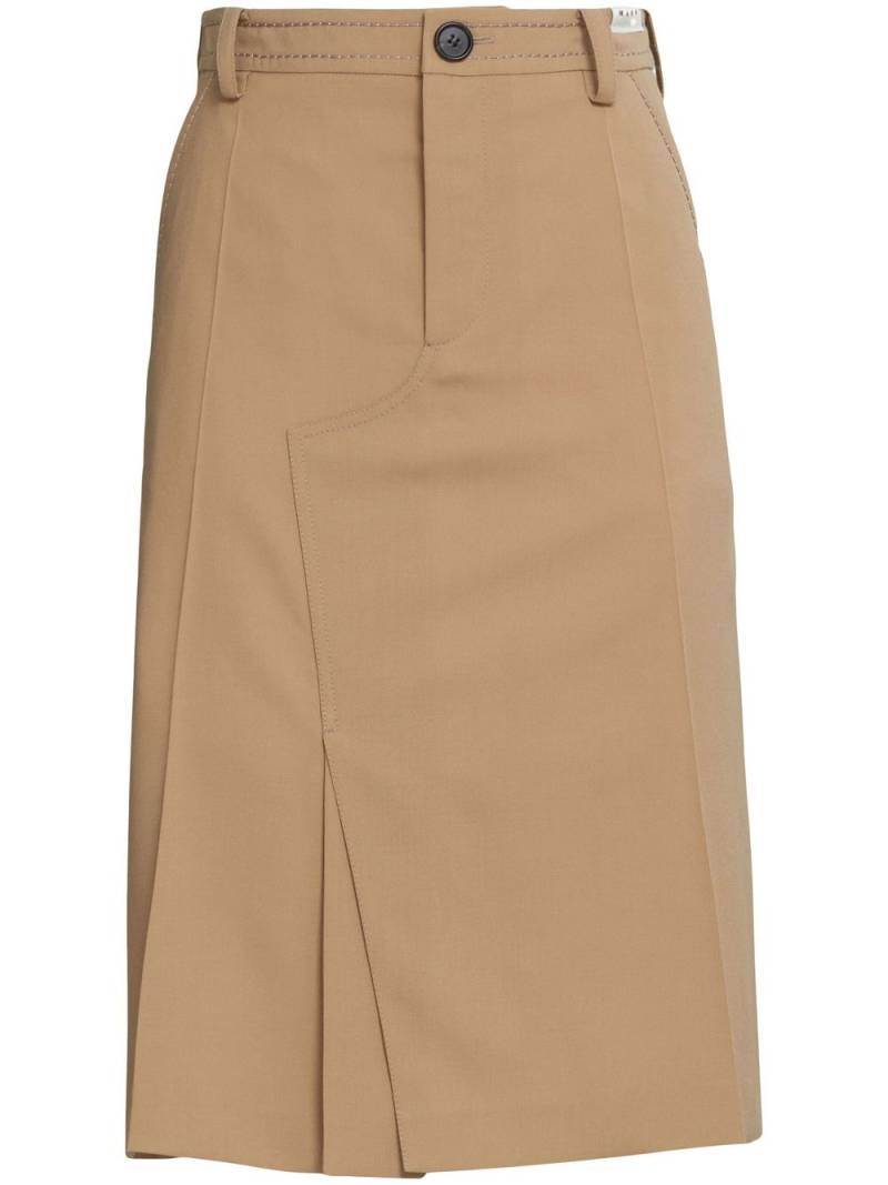 Marni high-waisted midi wrap skirt - Neutrals von Marni