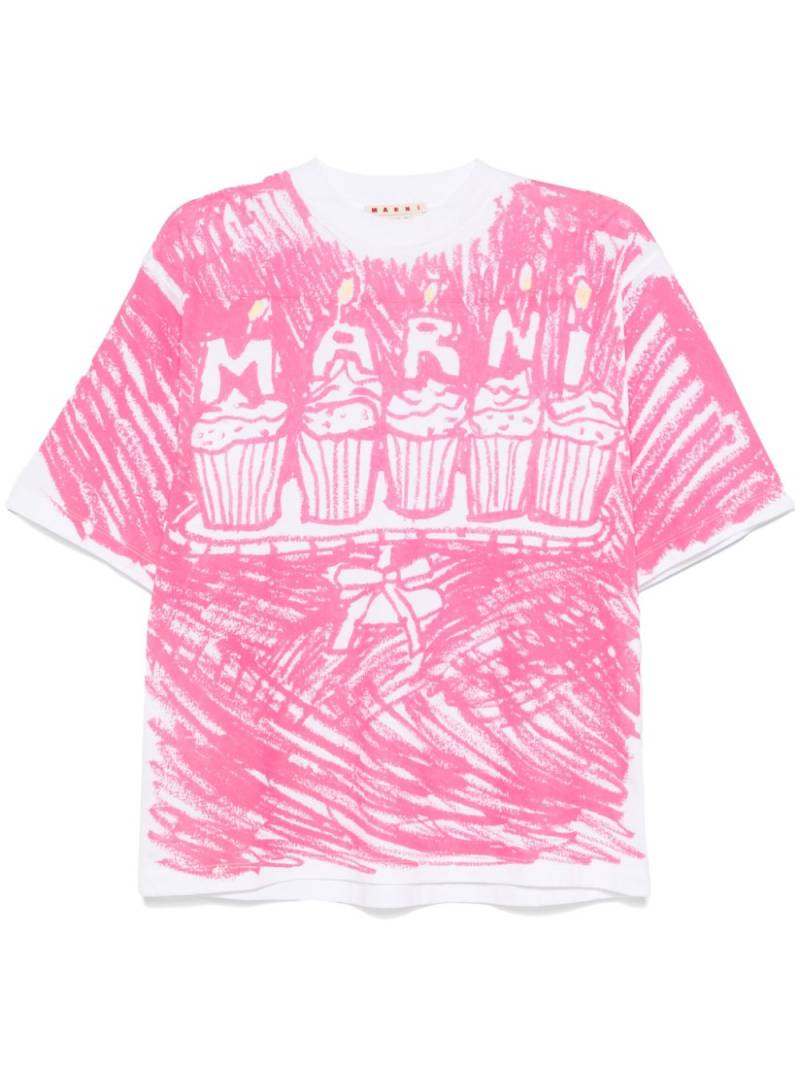 Marni illustration-print T-shirt - White von Marni