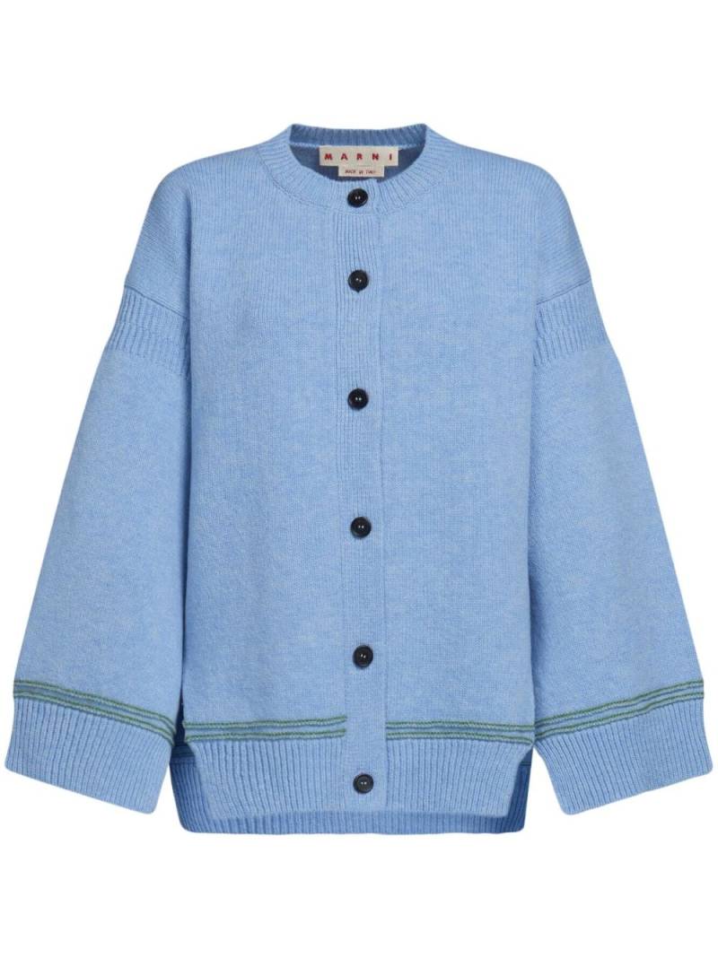 Marni wide-sleeve wool cardigan - Blue von Marni