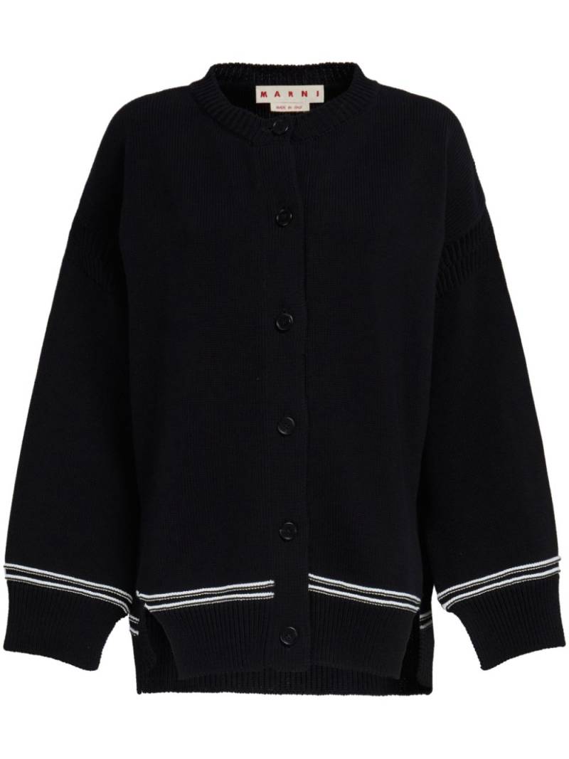 Marni intarsia-knit logo cotton cardigan - Black von Marni