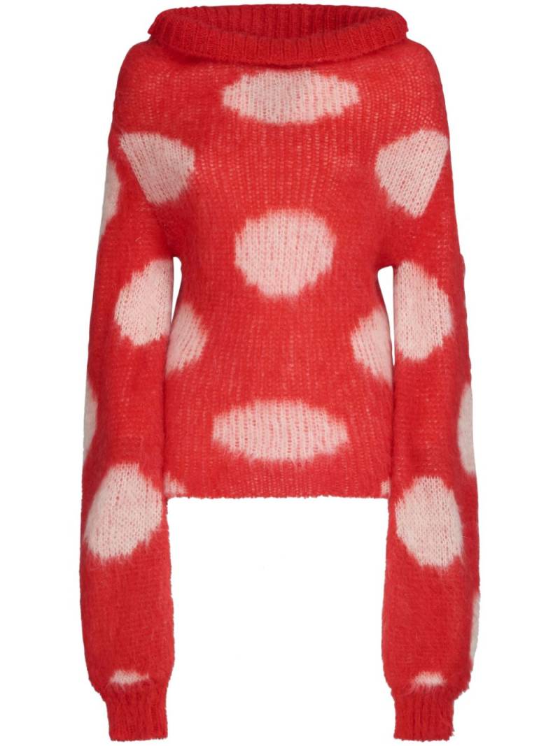 Marni polka dot-intarsia jumper - Red von Marni