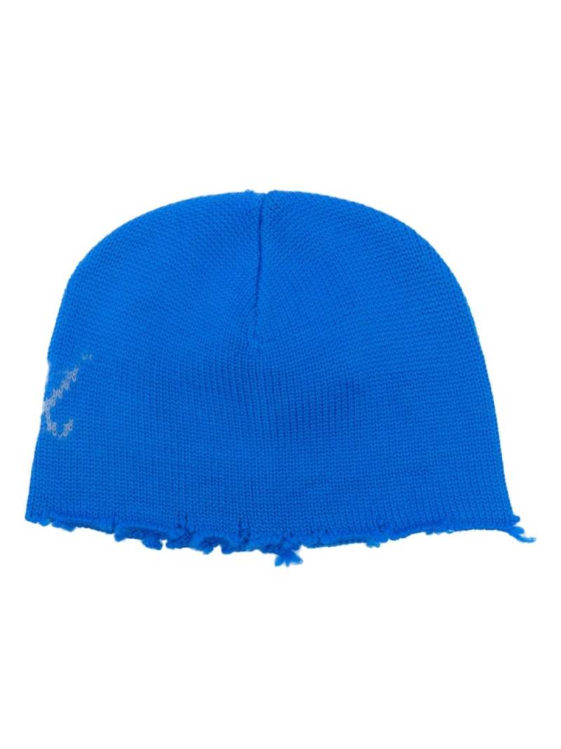 Marni intarsia-logo wool beanie - Blue von Marni