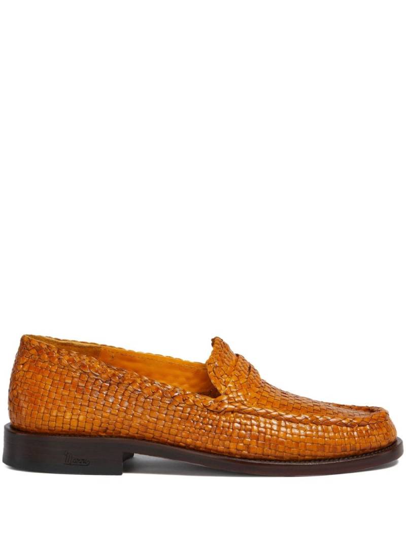 Marni interwoven-design leather loafers - Orange von Marni