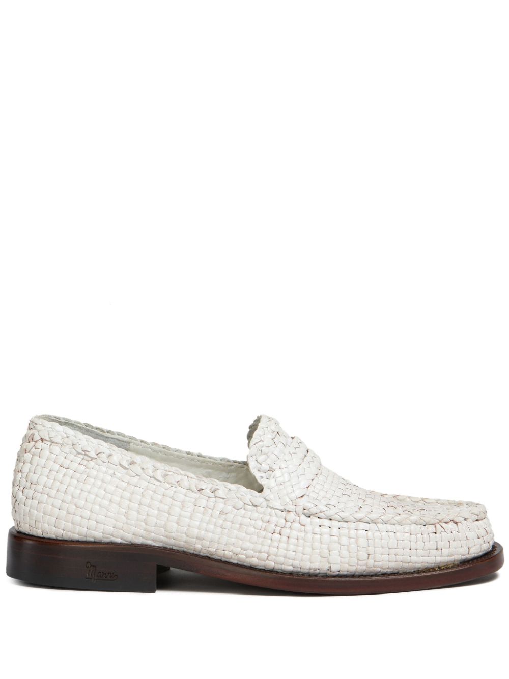 Marni interwoven-design leather loafers - White von Marni