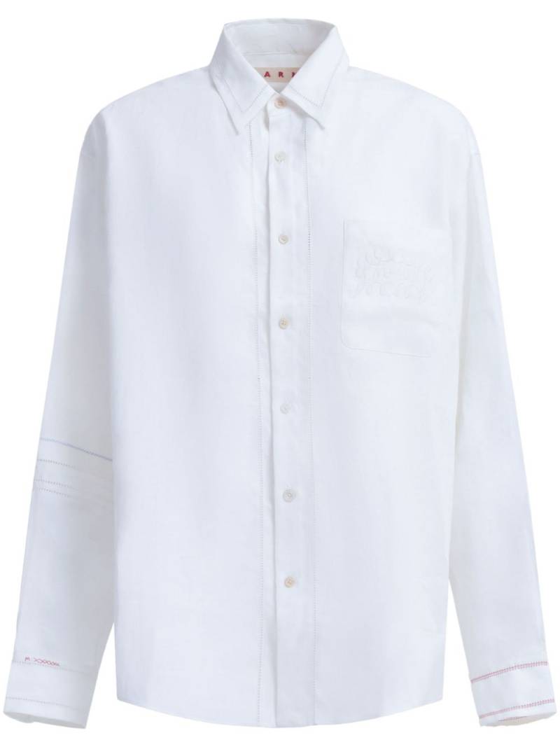 Marni lace-embroidered shirt - White von Marni