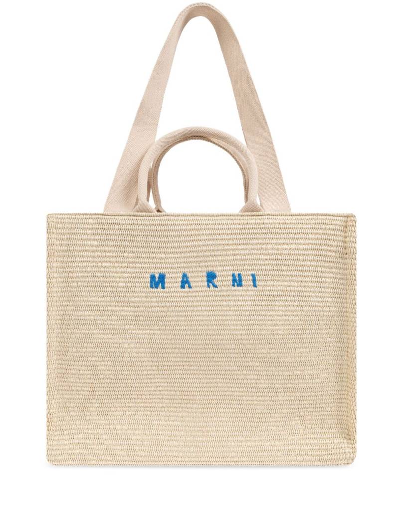 Marni large Basket tote bag - Neutrals von Marni