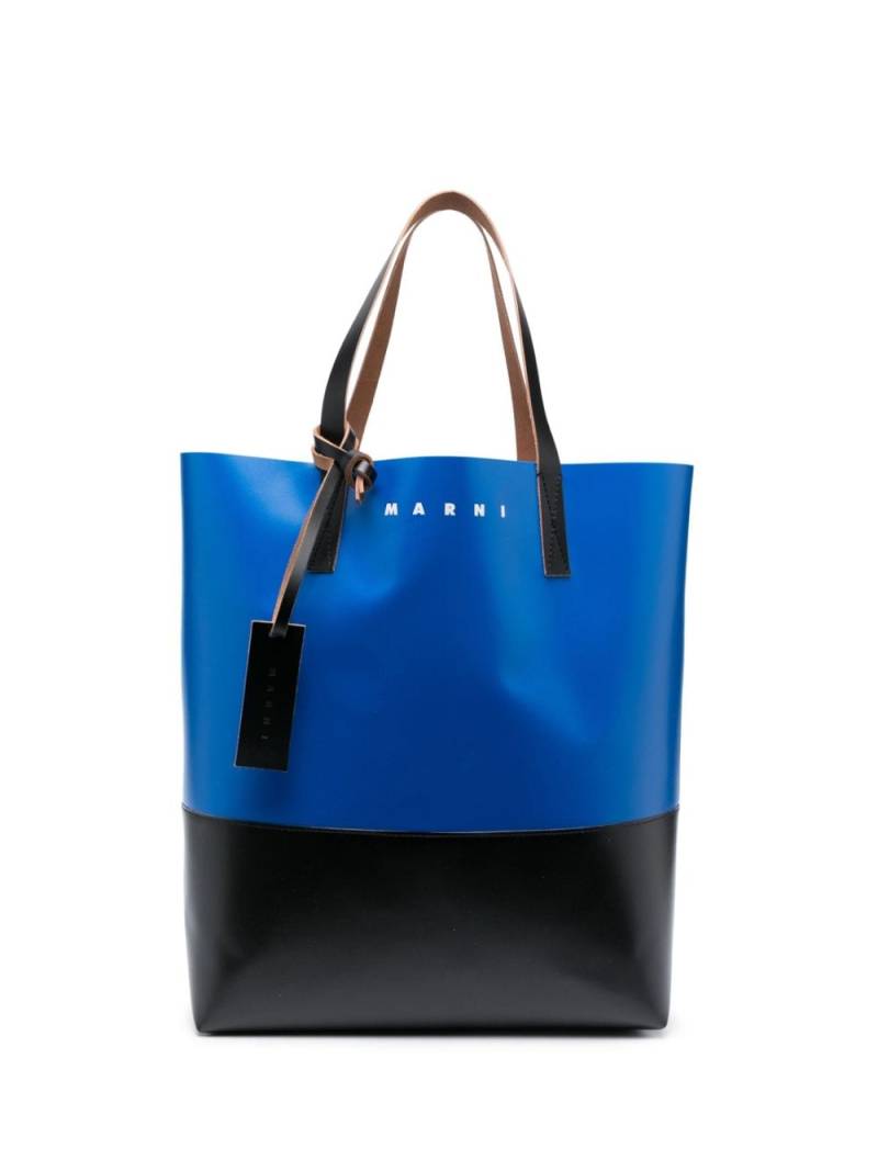 Marni Tribeca leather tote bag - Blue von Marni